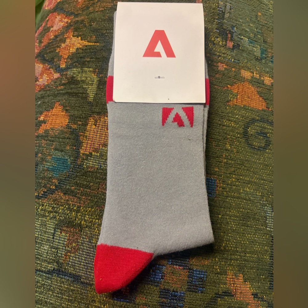 Gray and Red Socks adobe